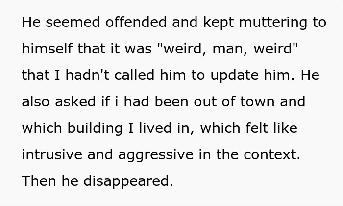 Screenshot of a text message describing an entitled guy upset about a snow-free parking spot and neighbor not moving car. Screenshot of a text message describing an entitled guy upset about a snow-free parking spot and neighbor not moving car.