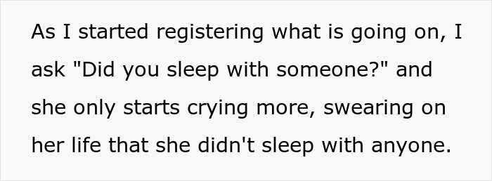 Text discussing a lesbian couple's emotional confusion over a partner&rsquo;s pregnancy and denial of infidelity.