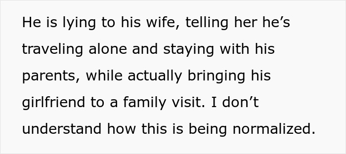 Text about family rolling out red carpet for son's mistress while wife is unaware, exposing deception and betrayal.