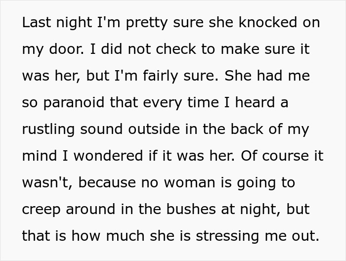 Stressed man feeling paranoid and anxious about unhinged neighbor stalking him outside his home at night.