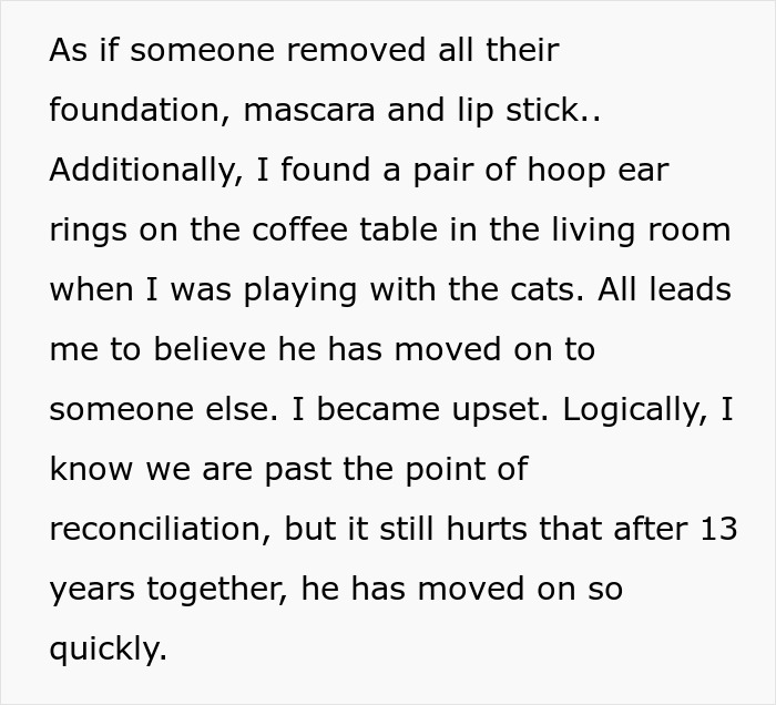 Estranged wife finds black thong while checking on jailed hubby&rsquo;s cats, realizing he&rsquo;s moved on and not exactly sad.