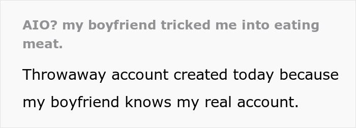 Boyfriend Laughs As Vegetarian Girlfriend Pukes In The Bathroom: "I Knew You’d Like Meat More" Boyfriend Laughs As Vegetarian Girlfriend Pukes In The Bathroom: "I Knew You’d Like Meat More"