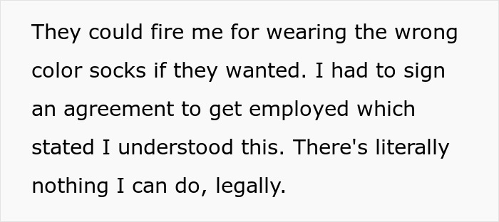 Text excerpt about a man facing legal limits after being fired over a crude drawing at work.
