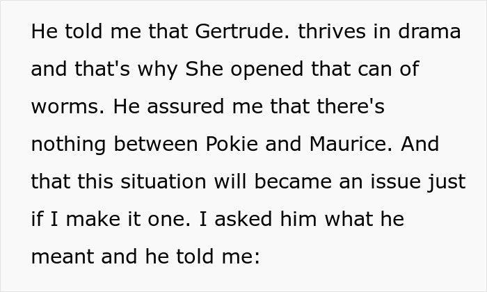 Text excerpt about a husband denying cheating and addressing concerns involving his best friend.