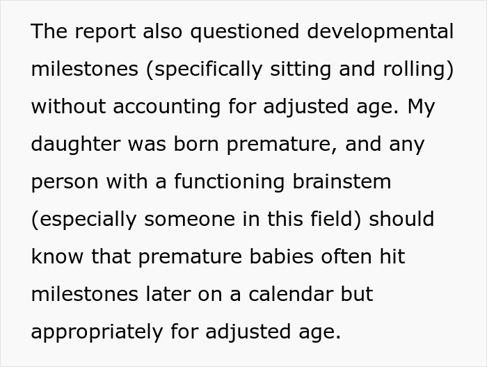 Text excerpt discussing premature birth and developmental milestones related to postpartum boundaries and maternal concerns.