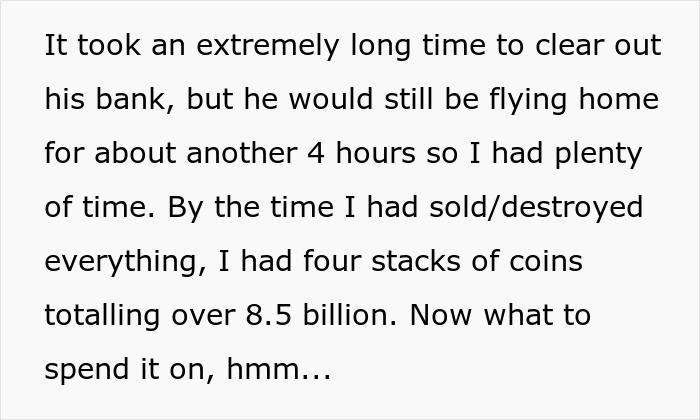 Text about destroying 8.5 billion RuneScape coins after cheating revelation and relationship betrayal. - 35