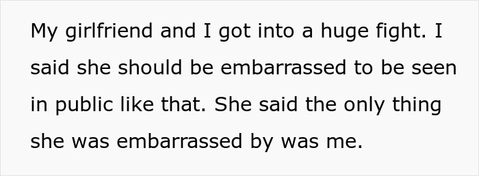 Text message conversation showing a man frustrated with his girlfriend's outfit resembling Ms. Frizzle's style.