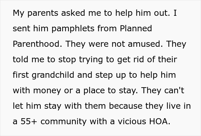 Text excerpt about refusing to help spoiled brother causes parents to be upset over taking it like a man.