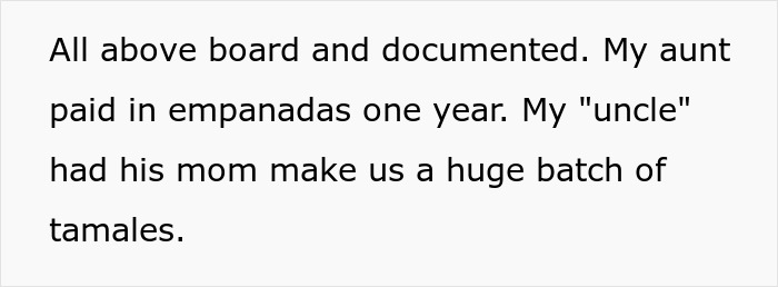 Text excerpt discussing family contributions to events, related to sister refuses plan wedding gets demoted guest situation.