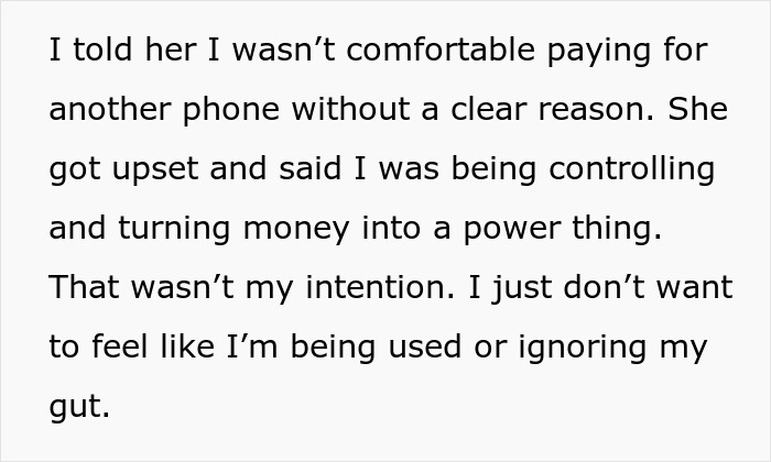 Man feeling uneasy discussing paying for a second phone, showing signs of being a suspicious boyfriend in a relationship. Man feeling uneasy discussing paying for a second phone, showing signs of being a suspicious boyfriend in a relationship.