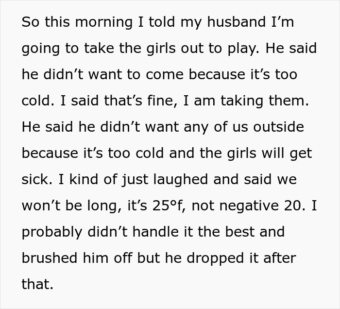 Man locks pregnant wife out of the house in freezing weather, smiling as she shivers and waits outside.