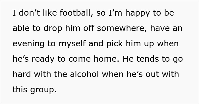 Text block showing a woman describing how her drunk boyfriend acts like a jerk and she manages the situation.