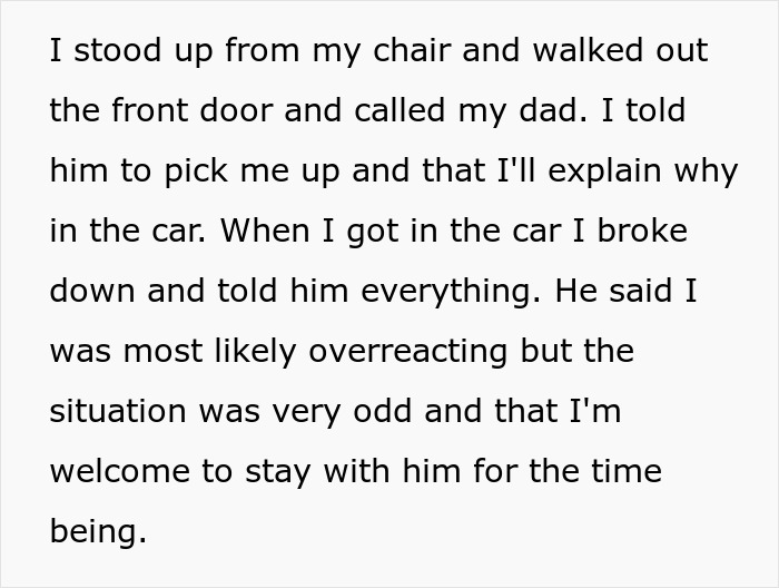 Text excerpt describing a man spinning a tale about his pregnant female bestie that leaves his shocked wife in disbelief.