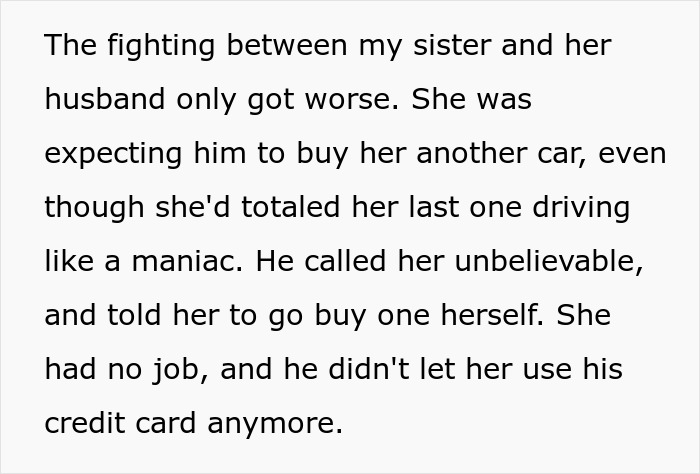Text excerpt showing a woman going berserk on her brother for meddling with her parenting after her kids called him for help.