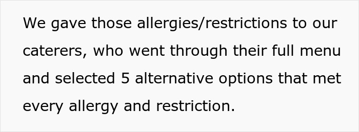 Caterers reviewing alternative meal options to accommodate allergies and dietary restrictions at a wedding event. Caterers reviewing alternative meal options to accommodate allergies and dietary restrictions at a wedding event.