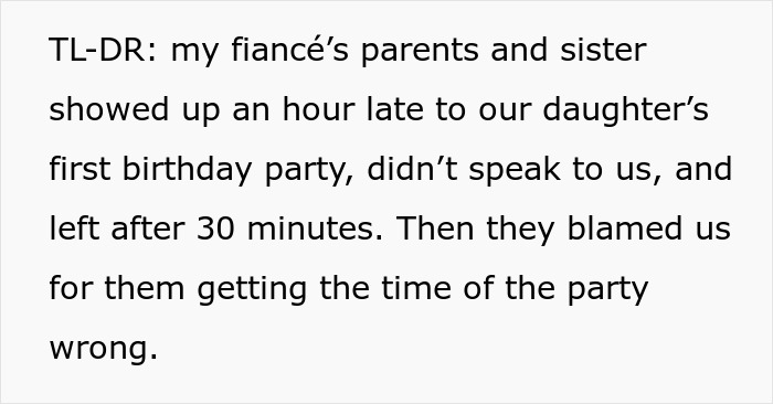 In-Laws Ignore 1YO’s B-Day Timeline And Arrive Late, Mom Refuses To Invite Them Anywhere Again In-Laws Ignore 1YO’s B-Day Timeline And Arrive Late, Mom Refuses To Invite Them Anywhere Again