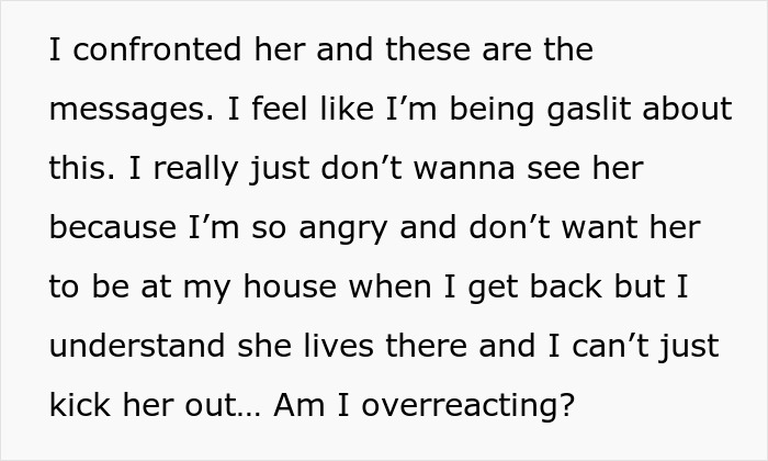 Text of a man expressing anger and confusion after confronting his thief girlfriend who used his credit card, feeling gaslit.