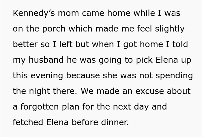 Text describing a mom pulling the plug on a sleepover after her daughter’s friend’s dad gives creepy vibes.