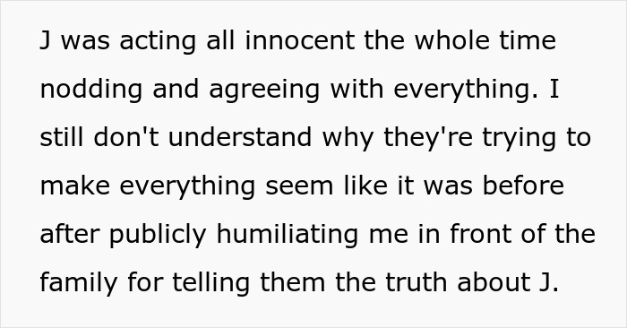 Confession about younger sister causing trouble and public humiliation within the family while seeking the truth.