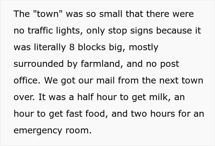 Small rural town with no traffic lights, surrounded by farmland, highlighting child out of spite experiences. Small rural town with no traffic lights, surrounded by farmland, highlighting child out of spite experiences.