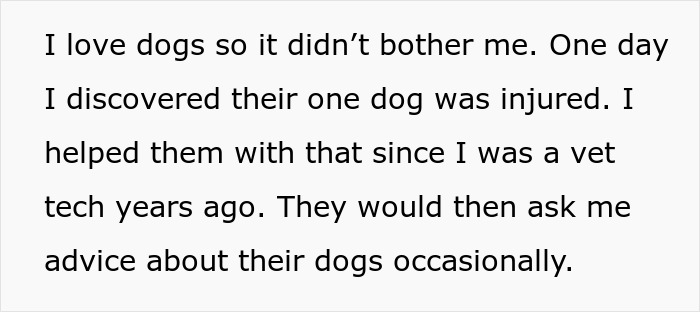 Text excerpt from a woman refusing to lend her new snow blower to a neighbor she never met before.