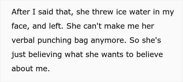 Text excerpt showing a woman expressing anger after her brother meddled with her parenting and kids called him for help.