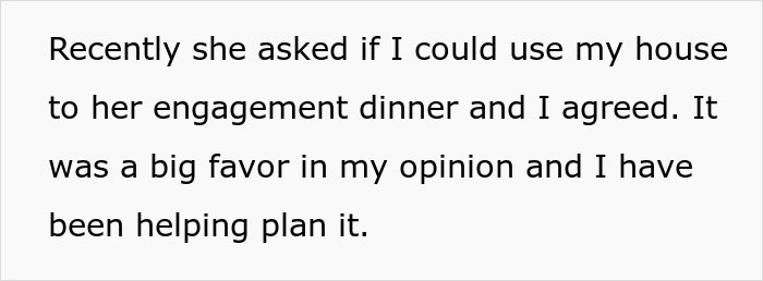 Text excerpt about woman frequently asking for favors from family and not reciprocating when they need help.