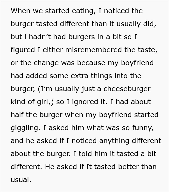 Boyfriend Laughs As Vegetarian Girlfriend Pukes In The Bathroom: "I Knew You’d Like Meat More" Boyfriend Laughs As Vegetarian Girlfriend Pukes In The Bathroom: "I Knew You’d Like Meat More"