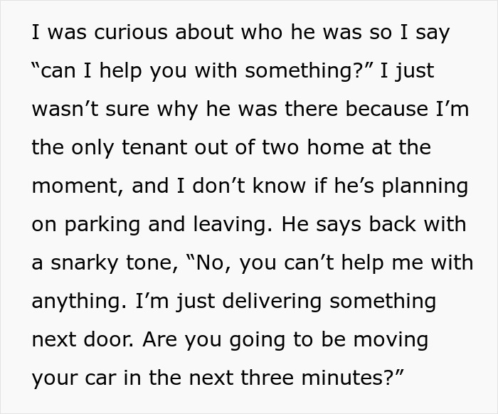 Guy Explodes At Woman After Parking In Her Driveway, Shuts Up The Second Her Male Friend Appears