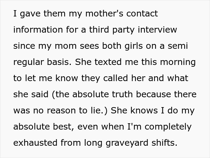Text excerpt about a mother contacted by CPS after granddaughter reveals she&rsquo;s a lesbian amid family conflict.