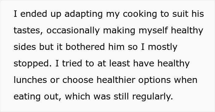 Wife Refuses To Eat "Garbage" Anymore, Husband Claims He's Being Starved By Her Healthy Meals
