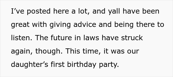 In-Laws Ignore 1YO’s B-Day Timeline And Arrive Late, Mom Refuses To Invite Them Anywhere Again In-Laws Ignore 1YO’s B-Day Timeline And Arrive Late, Mom Refuses To Invite Them Anywhere Again