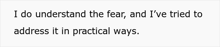 Text image with the quote about understanding fear and addressing it in practical ways, relating to a man with debt wanting half of his girlfriend’s inherited house.