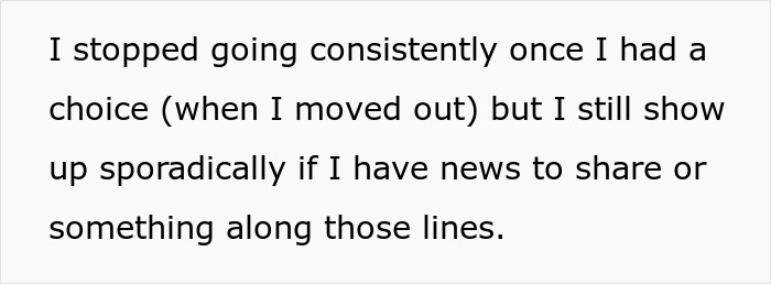 Text excerpt about inconsistent attendance at family dinners due to a rude mother affecting family dinner dynamics.