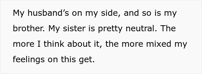 Text discussing mixed feelings about dad's girlfriend having baby fever, and daughter's horrified reaction to pregnancy talk.