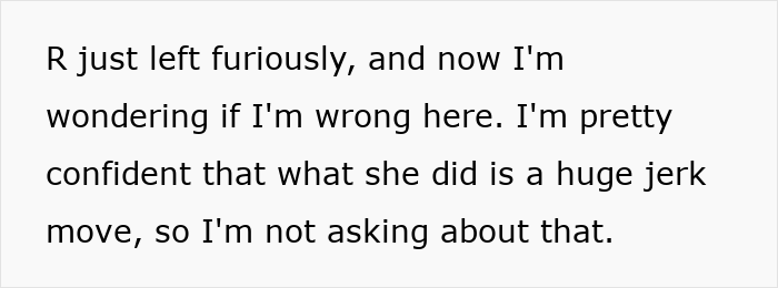 Text excerpt about a lady expecting her friend to cut long hair for her sister&rsquo;s wig and getting mad when refused.