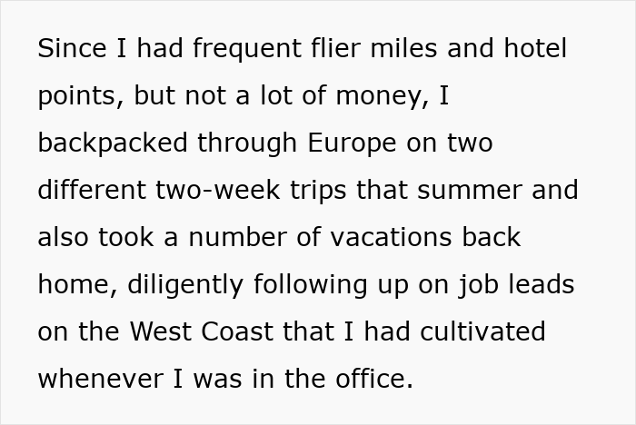 Text excerpt highlighting a top employee delivering record results while planning his exit amid excuses from the boss instead of a bonus.