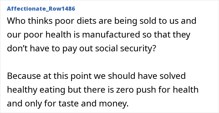 Text discussing concerns about poor diets and health manufacturing amid colon cancer breakthrough research emerging.