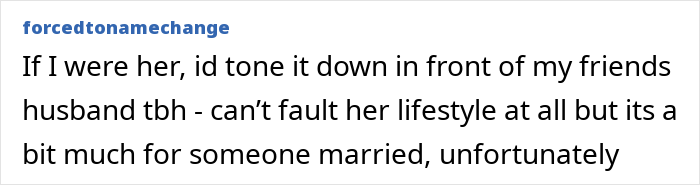 Screenshot of a forum post discussing a lady playing wing woman for her man-crazy best friend and facing heat from hubby and sister.