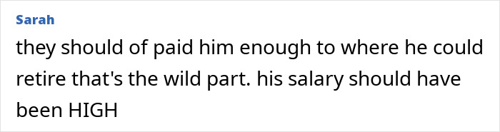 Comment expressing opinion on Beyoncé’s treatment of long-term employee, highlighting concerns about salary and fairness.
