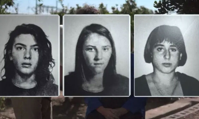 Black and white portraits of three women featured in infamous unsolved mysteries from around the world.