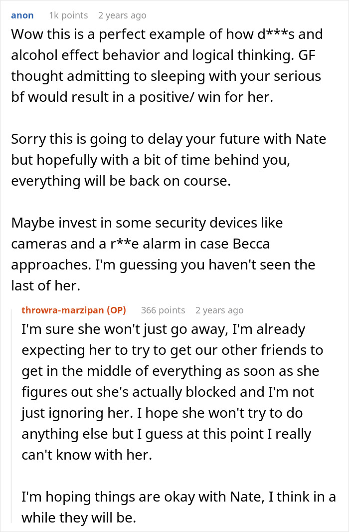 Text conversation about a woman confused and unsure who to believe after a cheating confession and denial.