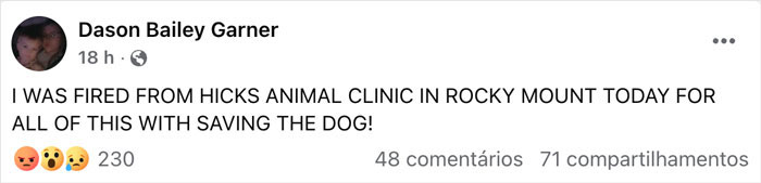 Vet tech charged and fired after rescuing abandoned dog during snowstorm shares emotional social media post.