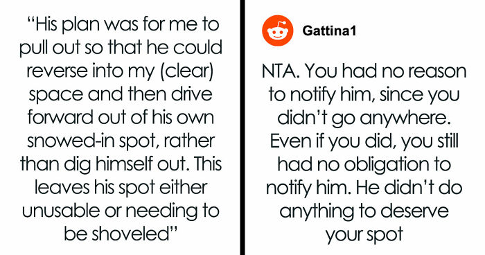 “Am I The Jerk For Not Moving My Car In The Snow After A Neighbor Left A Note?”