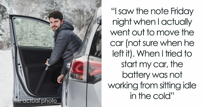 “Am I The Jerk For Not Moving My Car In The Snow After A Neighbor Left A Note?”