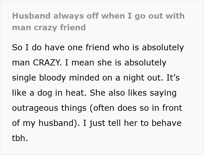 Text excerpt about a lady playing wing woman for her man-crazy friend, facing heat from hubby and sister.