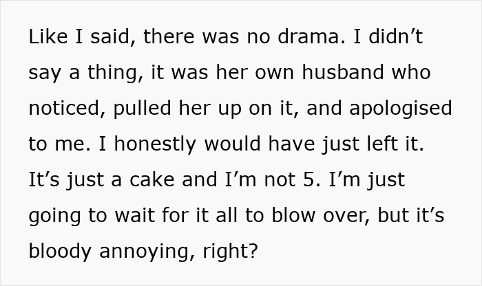 Greedy Lady Eats SIL&rsquo;s Gluten-Free Cake As It &ldquo;Looks Better,&rdquo; Sparks Drama As Hubby Scolds Her