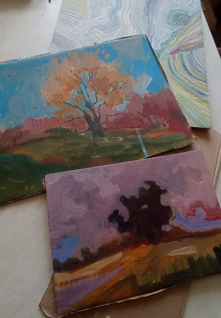 From Trash To Gallery: How My Need To Create Turned Used Boxes Into Fine Art Landscapes
