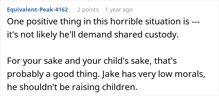 Screenshot of a Reddit comment discussing a man&rsquo;s marriage troubles after discovering he has a 12-year-old daughter.