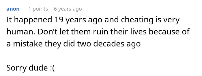 Comment explaining family chaos caused by one DNA test revealing uncle is actually the father, with sympathy expressed.